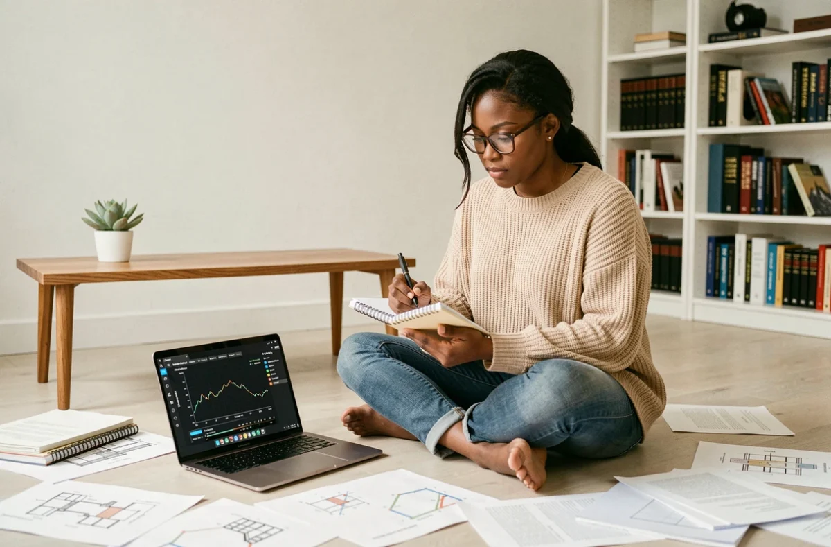 Data scientist travaillant sur l'architecture de pipelines big data avec programmation fonctionnelle depuis son bureau à domicile